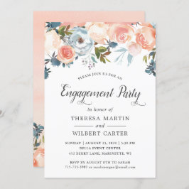 水彩秋フローラ結婚婚約パーティ 招待状