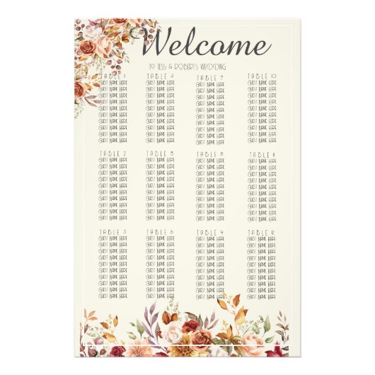 水彩秋フローラ観葉座席図プリント フォトプリント            (正面)