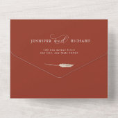 水彩秋フローラ |愛の秋結婚ズ オールインワン招待状 (裏面)