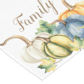 水彩秋ブルーオレンジカボチャ ショートテーブルランナー (コーナー)