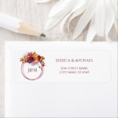 水彩秋ブーケエレガントなウェディングアドレス ラベル (インサイチュ)