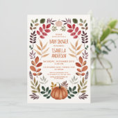 水彩秋ベビーシャワー 招待状 (スタンド正面)