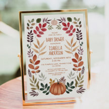 水彩秋ベビーシャワー