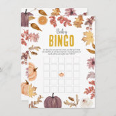 水彩秋ベビービンゴ、ベビーシャワー活動 ノートカード (正面/裏面)