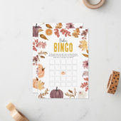 水彩秋ベビービンゴ、ベビーシャワー活動 ノートカード (正面/裏面インサイチュ)