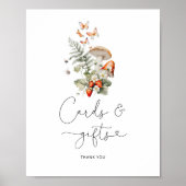 水彩秋マッシュルームカードとギフトのサイン ポスター (正面)