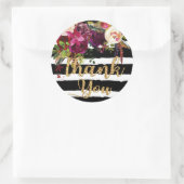 水彩秋モダンフローラ結婚ラベル ラウンドシール (バッグ)