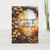水彩秋リース祝「ああ」あいさつ カード (正面)