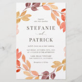 水彩秋リース結婚式招待状 (正面)