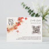 水彩秋リースRSVP 出欠カード (スタンド正面)