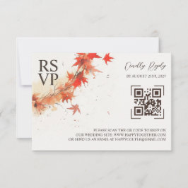 水彩秋リースRSVP 出欠カード