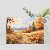 水彩秋ロードカボチャ落ちる離れ シーズンカード (スタンド正面)