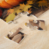 水彩秋ロードカボチャ落ちる離れ ジグソーパズル (側面)