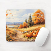 水彩秋ロードカボチャ落ちる離れ マウスパッド (マウス)