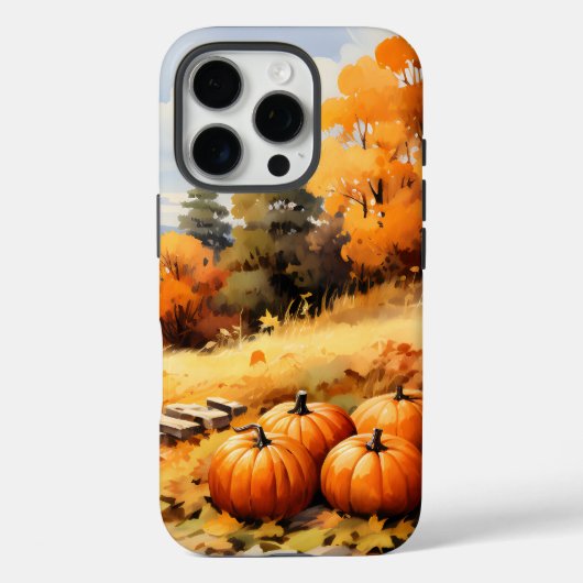 水彩秋ロードカボチャ落ちる離れ Case-Mate iPhoneケース (裏面)