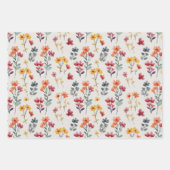 水彩秋ワイルドフラワーシンプルズフローラエレガント ラッピングペーパーシート (正面3)