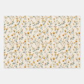 水彩秋ワイルドフラワーシンプルズフローラエレガント ラッピングペーパーシート (正面2)