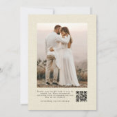 水彩秋ワイルドフラワーフェイクズリネン結婚ズ 招待状 (裏面)