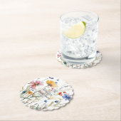 水彩秋ワイルドフラワーブライダルシャワー ペーパーコースター (インサイチュ)