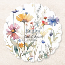 水彩秋ワイルドフラワーブライダルシャワー