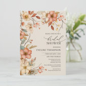 水彩秋ワイルドフラワーブライダルシャワー 招待状 (スタンド正面)