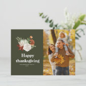 水彩秋収穫幸せな感謝写真 シーズンカード (スタンド正面)