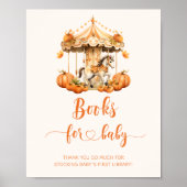 水彩秋回転木馬ベビー用カボチャ本 ポスター (正面)