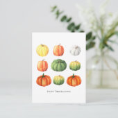 水彩秋感謝祭かぼちゃ ポストカード (スタンド正面)
