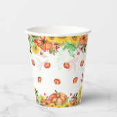 水彩秋感謝秋カボチャ食品 紙コップ (正面)