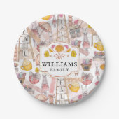 水彩秋手絵を描要素パーソナライズされた ペーパープレート (正面)