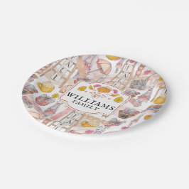 水彩秋手絵を描要素パーソナライズされた ペーパープレート