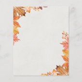 水彩秋招待状フライヤー チラシ (裏面)