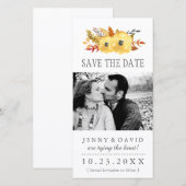 水彩秋日付の写真カードを保存 セーブザデート (正面/裏面)