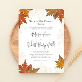 水彩秋日優雅ウェディング 招待状