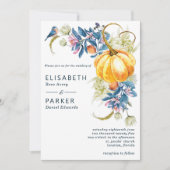 水彩秋日南瓜婚礼邀请函 招待状 (正面)