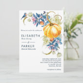 水彩秋日南瓜婚礼邀请函 招待状 (スタンド正面)