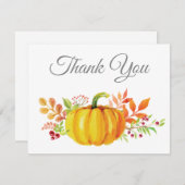 水彩秋日南瓜感谢卡 サンキューカード (正面/裏面)