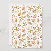 水彩秋日花卉灯笼花环婴儿淋浴庆祝 招待状 (裏面)