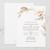 水彩秋枝シンプルウェディング招待状 招待状 (正面/裏面)