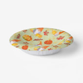 水彩秋格言、カボチャおよび葉紙 ペーパーボウル (傾斜あり)