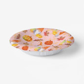 水彩秋格言、カボチャおよび葉紙 ペーパーボウル (傾斜あり)