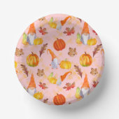 水彩秋格言、カボチャおよび葉紙 ペーパーボウル (正面)