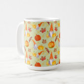 水彩秋格言、カボチャおよび葉 コーヒーマグカップ (正面左)