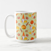 水彩秋格言、カボチャおよび葉 コーヒーマグカップ (左)