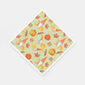 水彩秋格言、カボチャおよび葉 スタンダードランチョンナプキン (角)