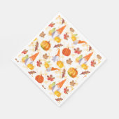 水彩秋格言、カボチャおよび葉 スタンダードランチョンナプキン (角)