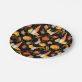 水彩秋格言、カボチャおよび葉 ペーパープレート (アングル)