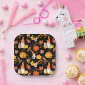 水彩秋格言、カボチャおよび葉 ペーパープレート (パーティー)