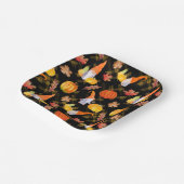 水彩秋格言、カボチャおよび葉 ペーパープレート (傾斜あり)