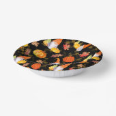 水彩秋格言、カボチャおよび葉 ペーパーボウル (傾斜あり)